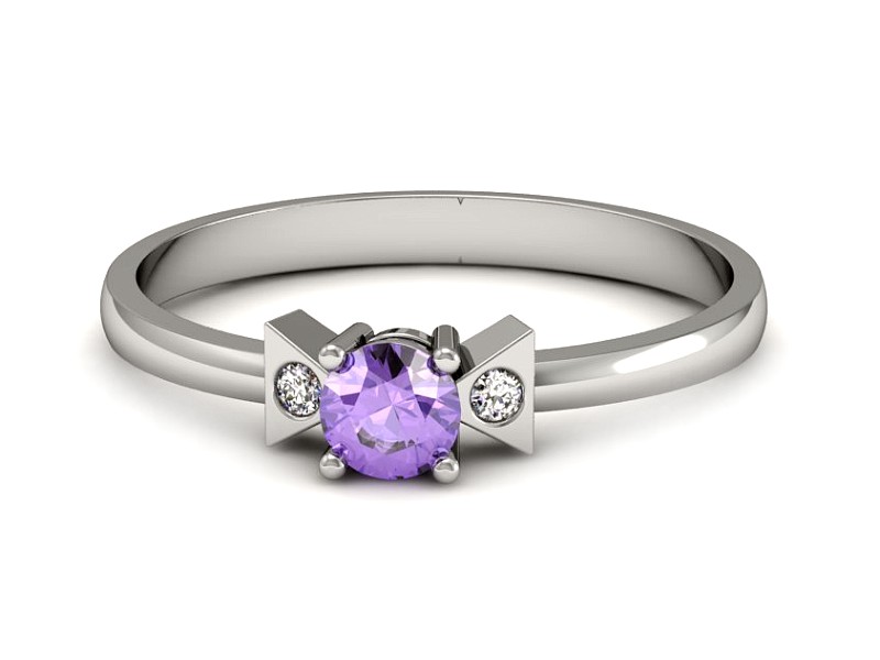 Pierścionek zaręczynowy z tanzanitem i brylantami - P15275bt — zdjęcie 2