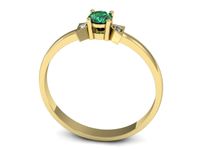 Niesamowity Złoty pierścionek ze szmaragdem i brylantami - P15275zszm- 3