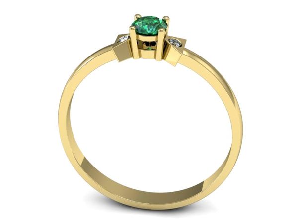 Złoty pierścionek ze szmaragdem i brylantami - P15275zszm