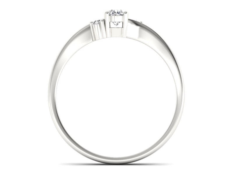 Pierścionek z diamentami białe złoto - P15276bV — zdjęcie 2