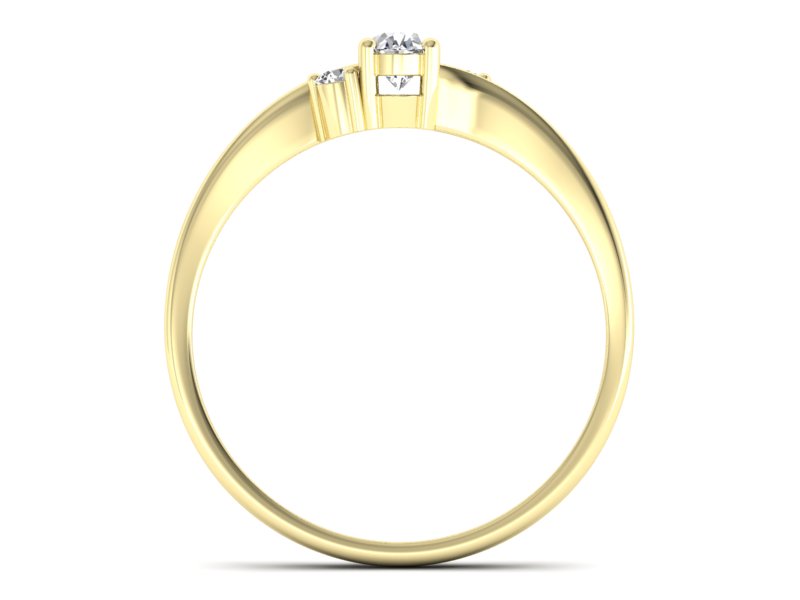 Pierścionek z diamentami żółte złoto - P15276z — zdjęcie 2