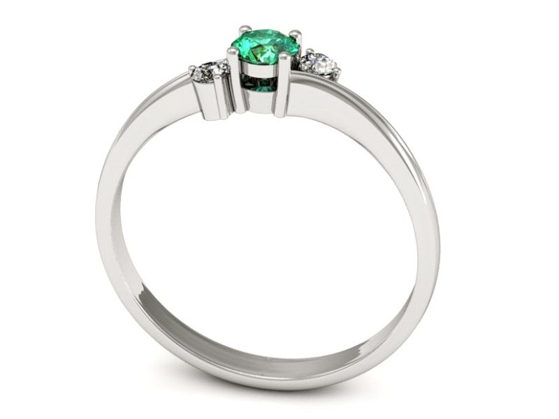 Pierścionek ze szmaragdem i brylantami - P15277bszm — zdjęcie 3