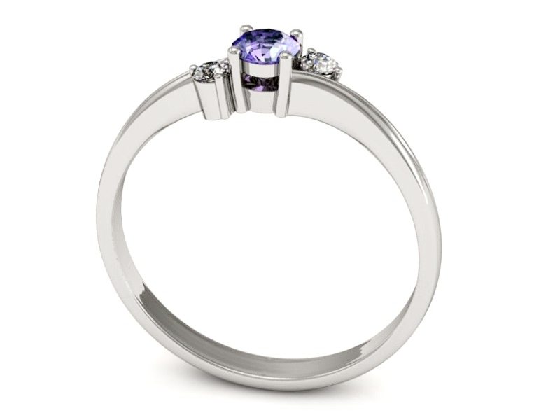 Pierścionek z tanzanitem i brylantami - P15277bt — zdjęcie 3