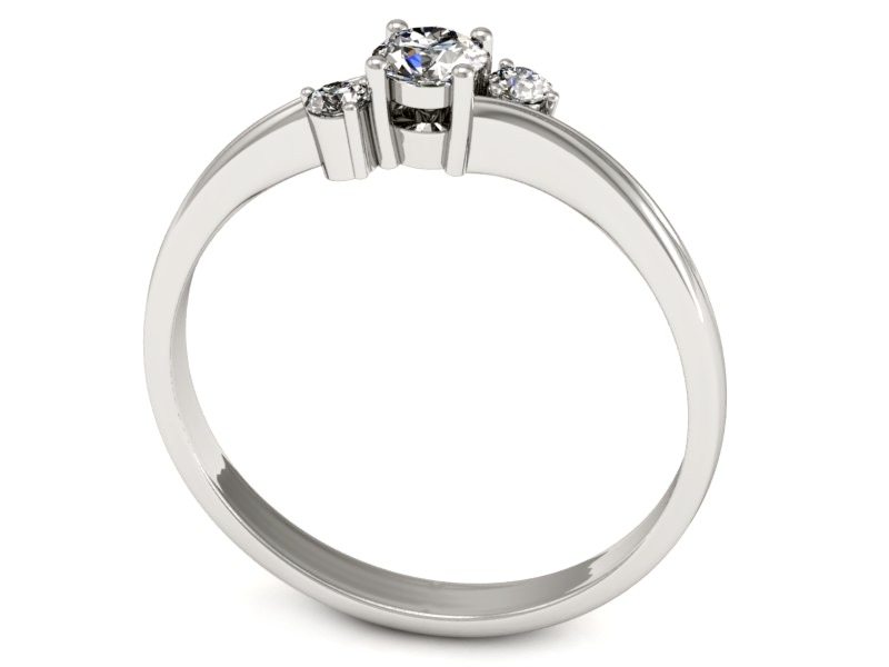 Złoty pierścionek z brylantami białe złoto - P15277bV — zdjęcie 3