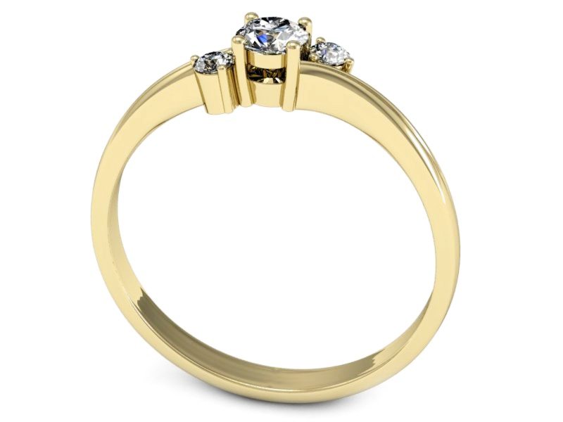 Złoty pierścionek z brylantami żółte złoto - P15277z — zdjęcie 3