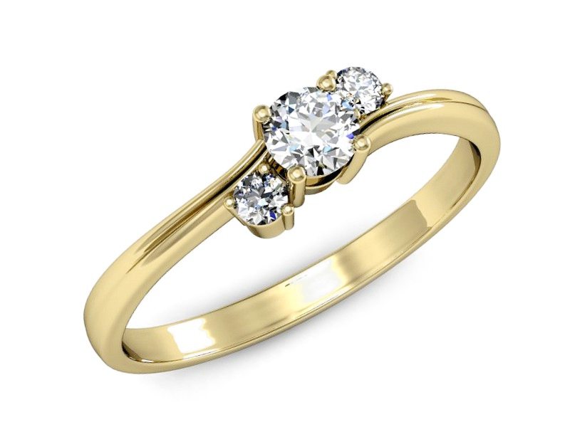 Złoty pierścionek z brylantami żółte złoto - P15277zP