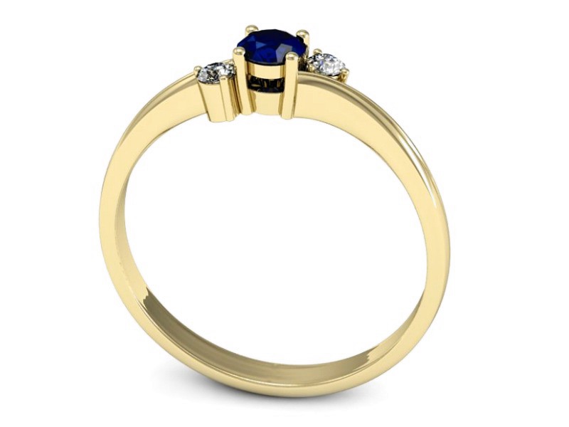 Pierścionek z szafirem i brylantami - P15277zsz — zdjęcie 3