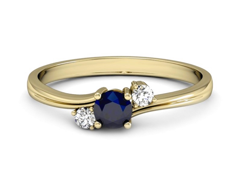 Pierścionek z szafirem i brylantami - P15277zsz — zdjęcie 2
