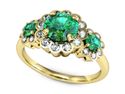 Złoty pierścionek ze szmaragdami i brylantami - P15278zvsm