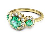 Złoty pierścionek ze szmaragdami i brylantami - P15278zvsm - 2