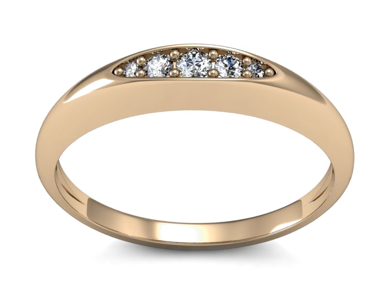 Złoty pierścionek z brylantami różowe złoto - P15282c — zdjęcie 3