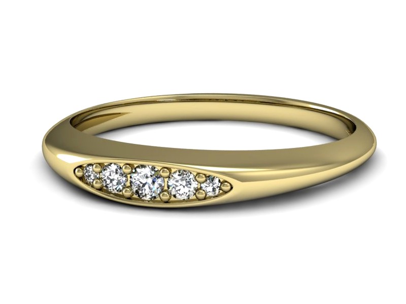 Złoty pierścionek z brylantami żółte złoto - P15282z — zdjęcie 2
