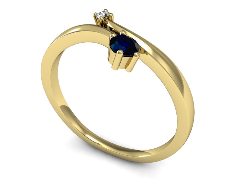 Pierścionek z szafirem i brylantami - P15287zsz — zdjęcie 3