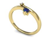 Złoty pierścionek z szafirem i diamentami złoto - P15287zszc - 3