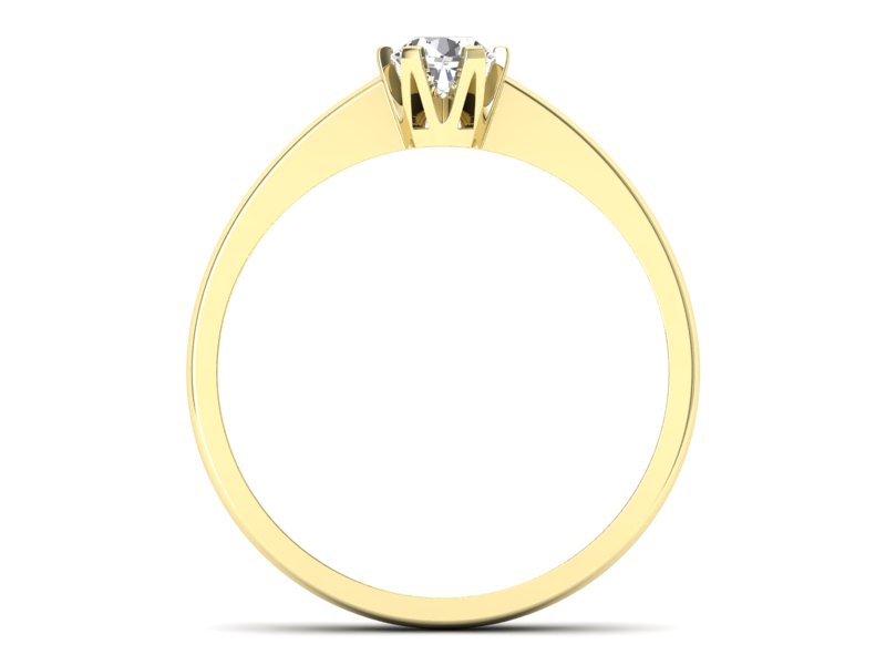 Złoty pierścionek z brylantem żółte złoto - P15290 — zdjęcie 2