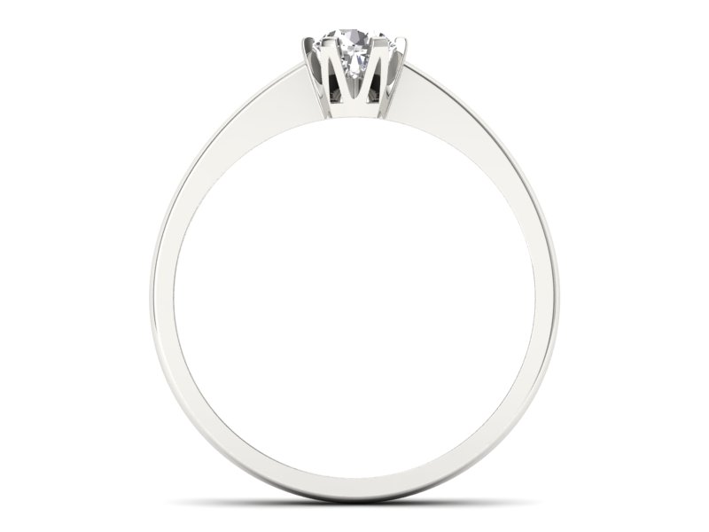 Złoty pierścionek z brylantem białe złoto - P15290b — zdjęcie 2