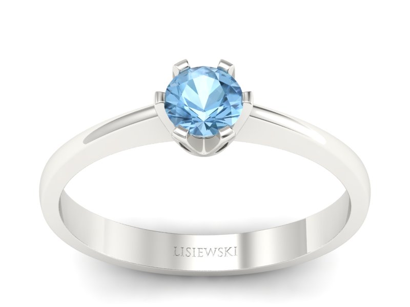 Złoty pierścionek z topazem białe złoto - P15290ba
