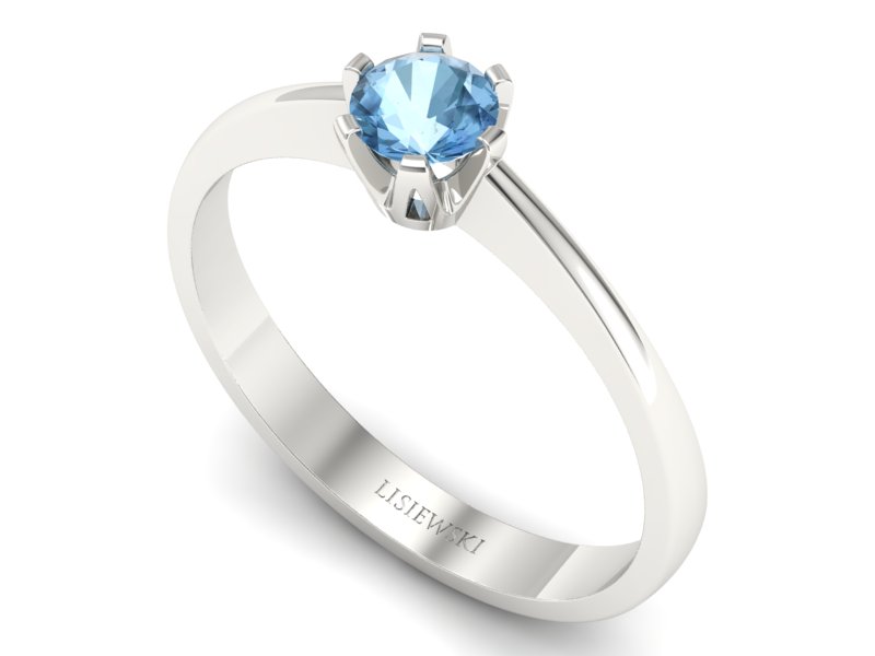 Złoty pierścionek z topazem białe złoto - P15290ba — zdjęcie 3