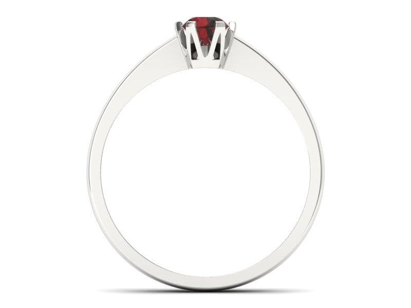 Złoty pierścionek z granatem białe złoto - P15290bgr — zdjęcie 2