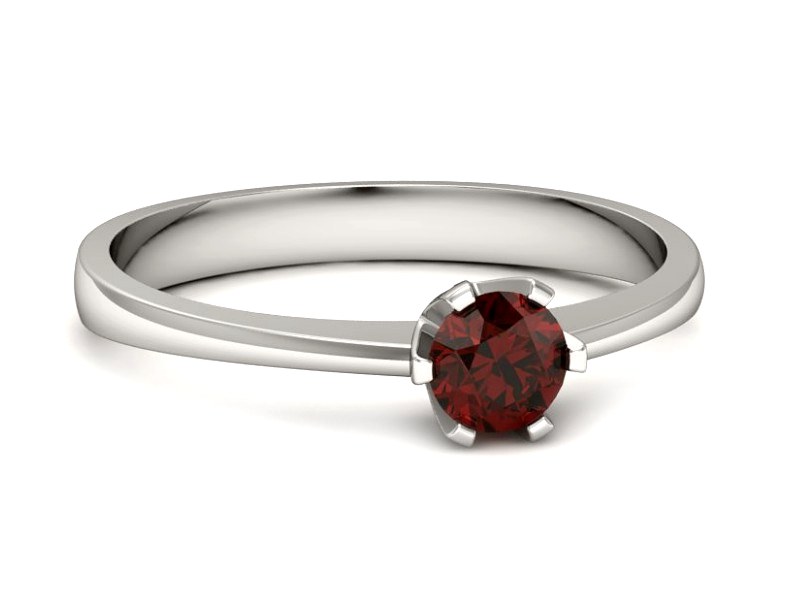 Złoty pierścionek z granatem białe złoto - P15290bgr — zdjęcie 5