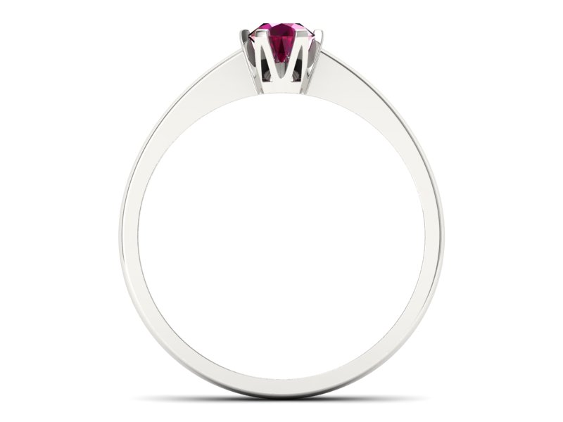 Złoty pierścionek z rubinem białe złoto - P15290br — zdjęcie 2