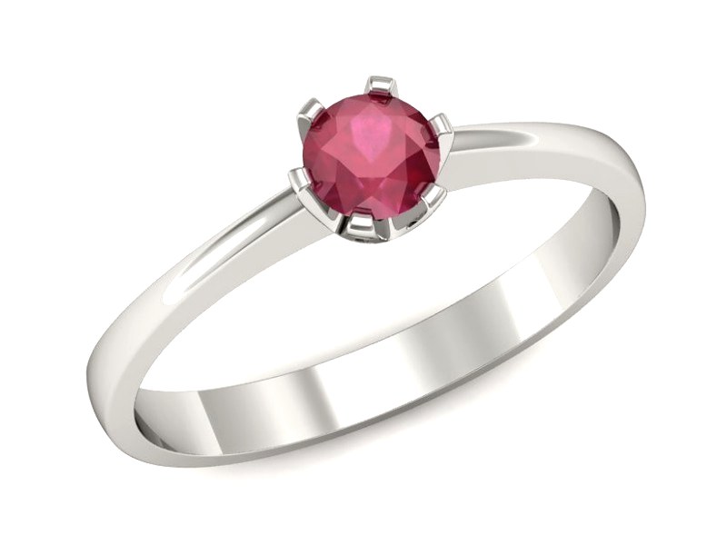 Złoty pierścionek z rubinem białe złoto - P15290br — zdjęcie 4