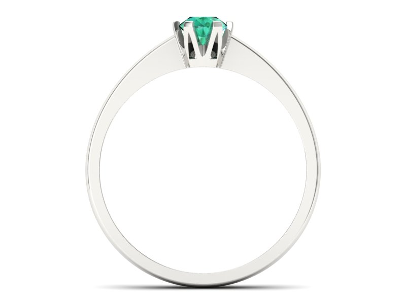 Złoty pierścionek ze szmaragdem białe złoto - P15290bsm — zdjęcie 2