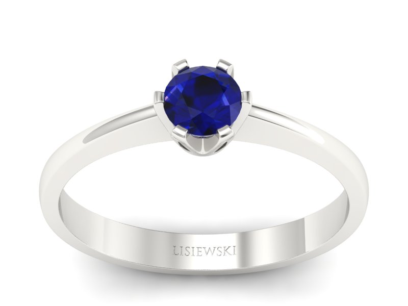 Złoty pierścionek ze spinelem białe złoto - P15290bsp