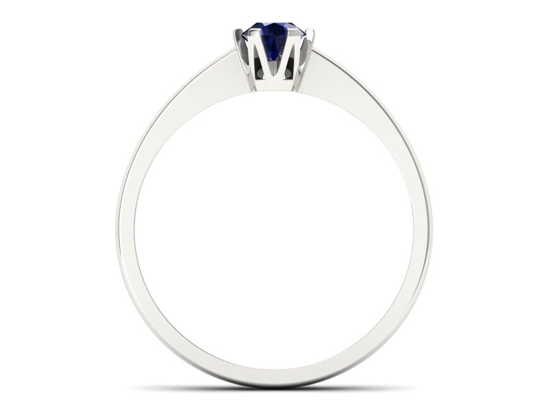Złoty pierścionek z szafirem białe złoto - P15290bsz — zdjęcie 2