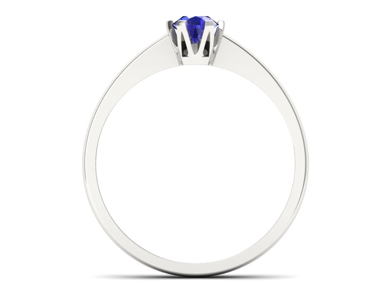 Złoty pierścionek z szafirem białe złoto - P15290bszc — zdjęcie 2