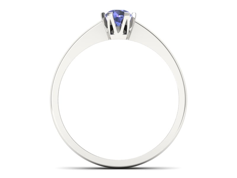 Złoty pierścionek z tanzanitem białe złoto - P15290bt — zdjęcie 2