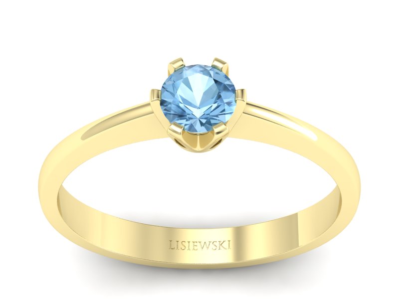 Złoty pierścionek z topazem żółte złoto - P15290za