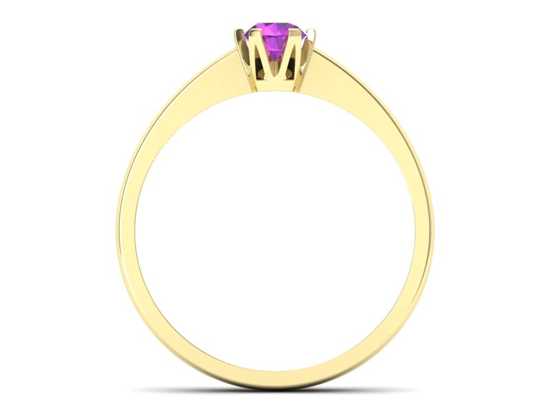 Złoty pierścionek z ametystem żółte złoto - P15290zat — zdjęcie 2