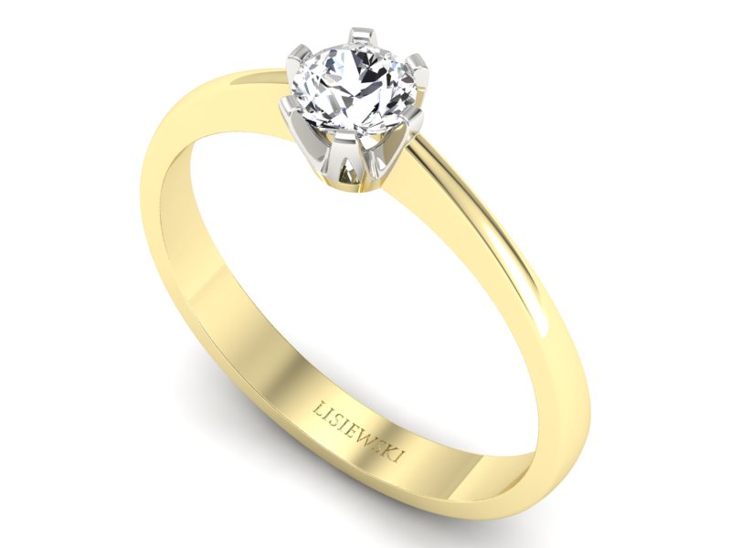 Pierścionek zaręczynowy z brylantem - P15290zb — zdjęcie 3