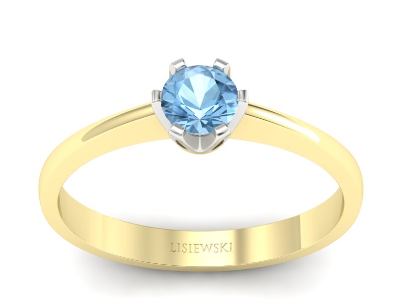 Pierścionek z topazem z żółtego i białego złota - P15290zba
