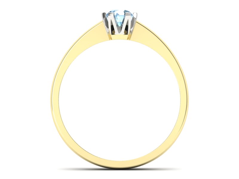 Pierścionek z topazem z żółtego i białego złota - P15290zba — zdjęcie 2