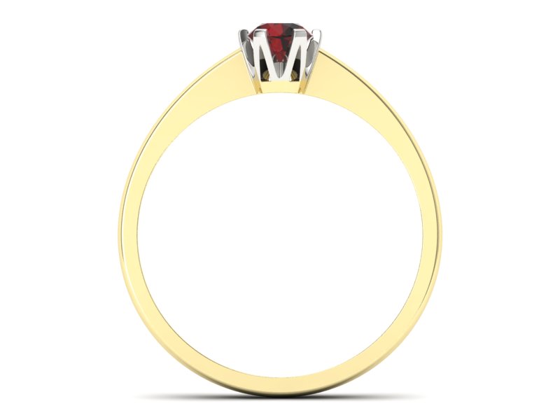 Pierścionek z granatem żółte i białe złoto - P15290zbgr — zdjęcie 2