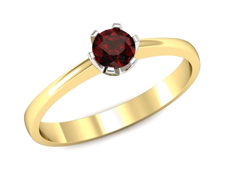 Pierścionek z granatem żółte i białe złoto - P15290zbgr — zdjęcie 4