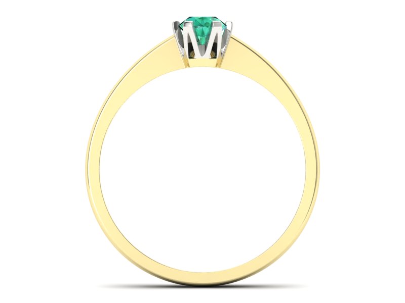 Pierścionek ze szmaragdem żółte białe złoto - P15290zbsm — zdjęcie 2