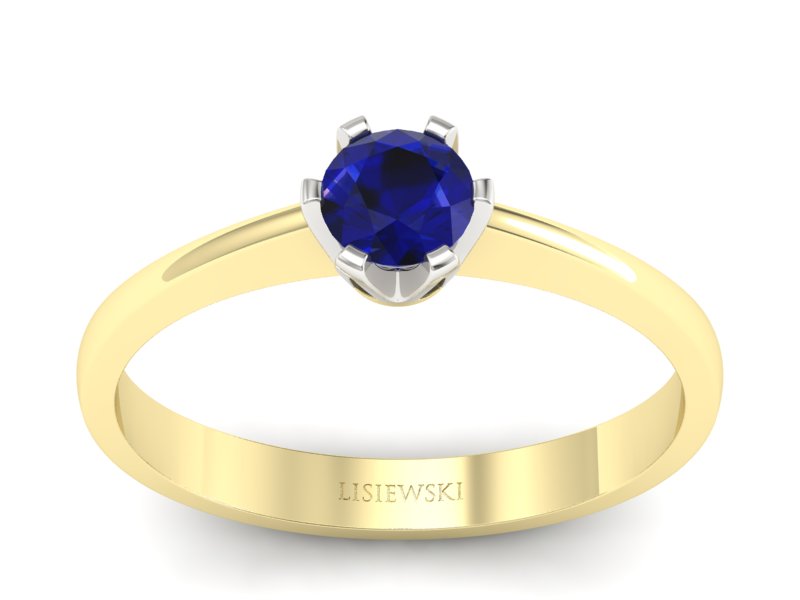 Pierścionek ze spinelem żółte białe złoto - P15290zbsp