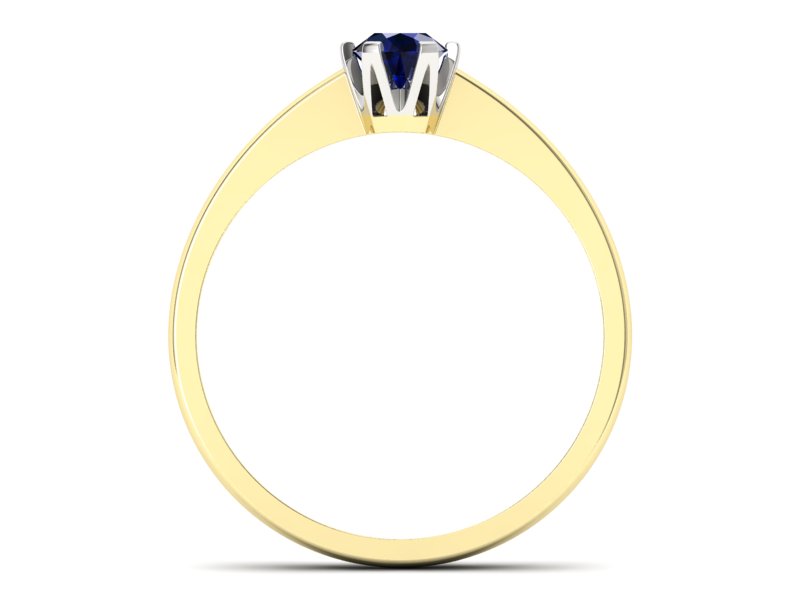 Pierścionek z szafirem żółte i białe złoto - P15290zbsz — zdjęcie 2