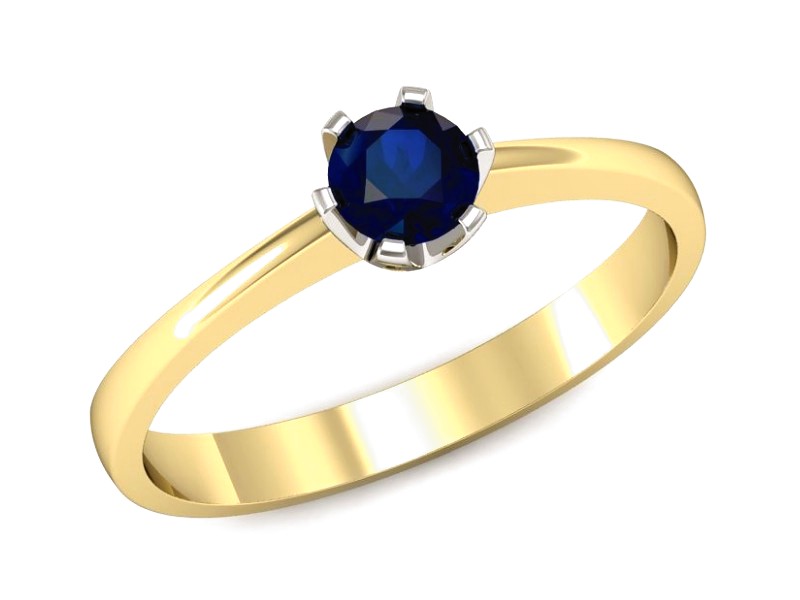 Pierścionek z szafirem żółte i białe złoto - P15290zbsz — zdjęcie 4