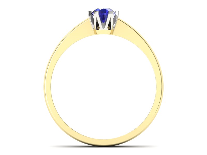 Pierścionek z szafirem żółte i białe złoto - P15290zbszc — zdjęcie 2