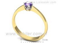 Pierścionek z tanzanitem z żółtego i białego złota 585 - P15290zbt- 3