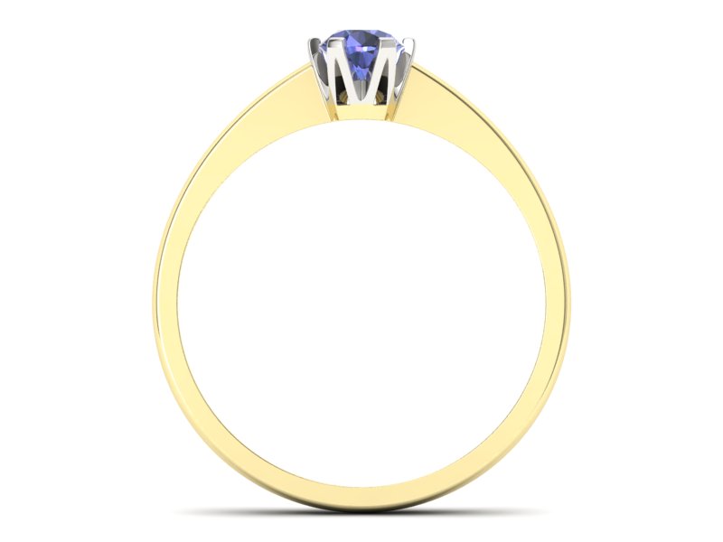 Pierścionek z tanzanitem żółte i białe złoto - P15290zbt — zdjęcie 2