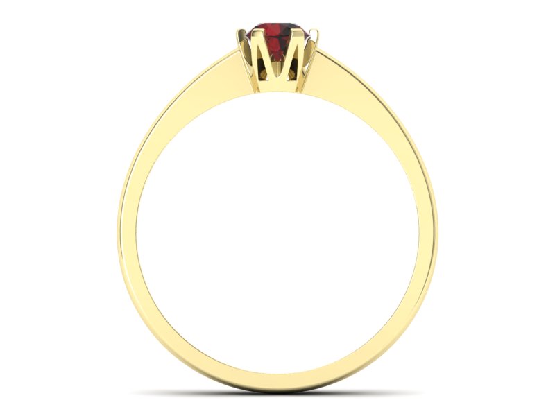 Złoty pierścionek z granatem żółte złoto - P15290zgr — zdjęcie 2