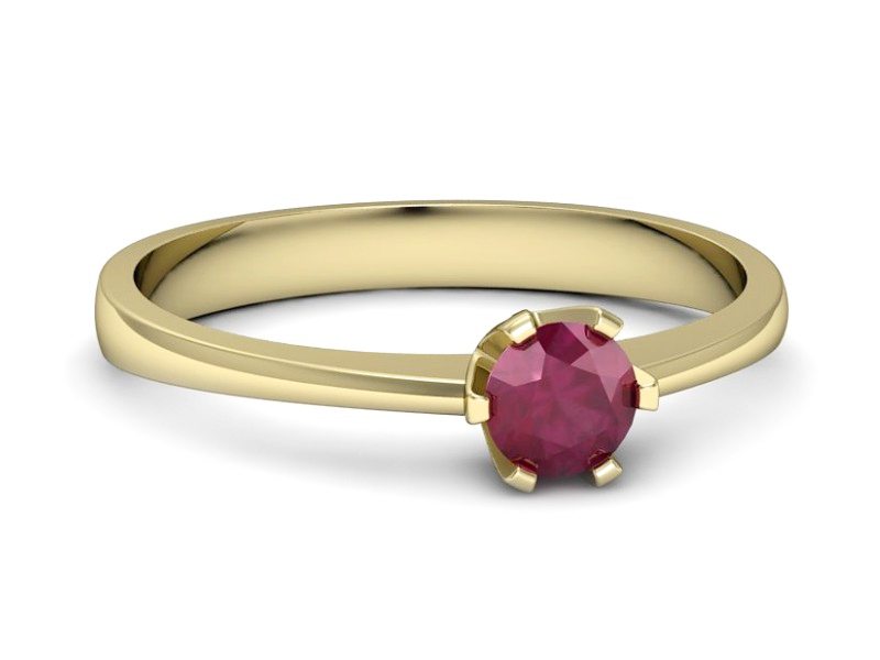 Złoty pierścionek z rubinem żółte złoto - P15290zr — zdjęcie 5
