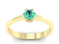 Złoty Pierścionek ze szmaragdem żółte złoto 585 - P15290zsm