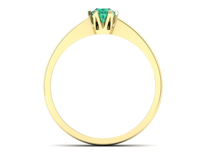 Złoty pierścionek ze szmaragdem żółte złoto - P15290zsm — zdjęcie 2