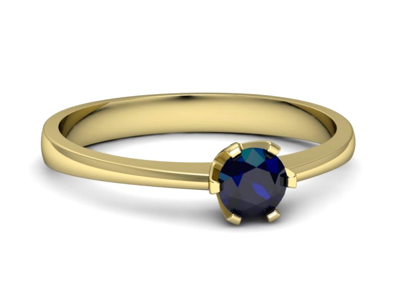Złoty pierścionek z szafirem żółte złoto - P15290zsz — zdjęcie 5